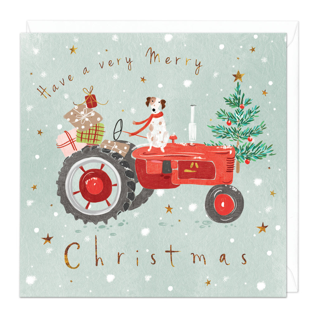 Whistlefish Christmas Tractor Card