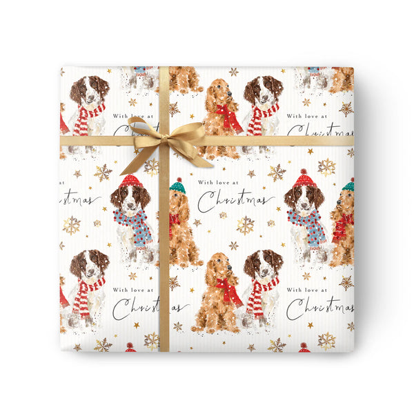 Jolly Spaniels Christmas Wrapping Paper