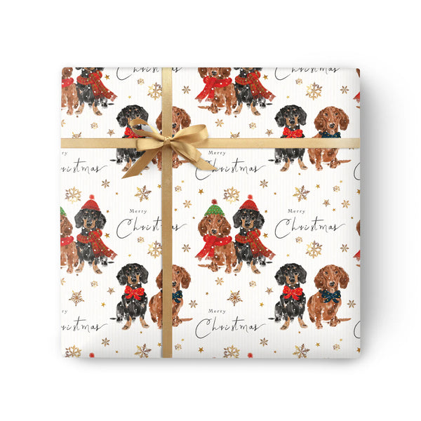 Dashing Daschunds Christmas Wrapping Paper