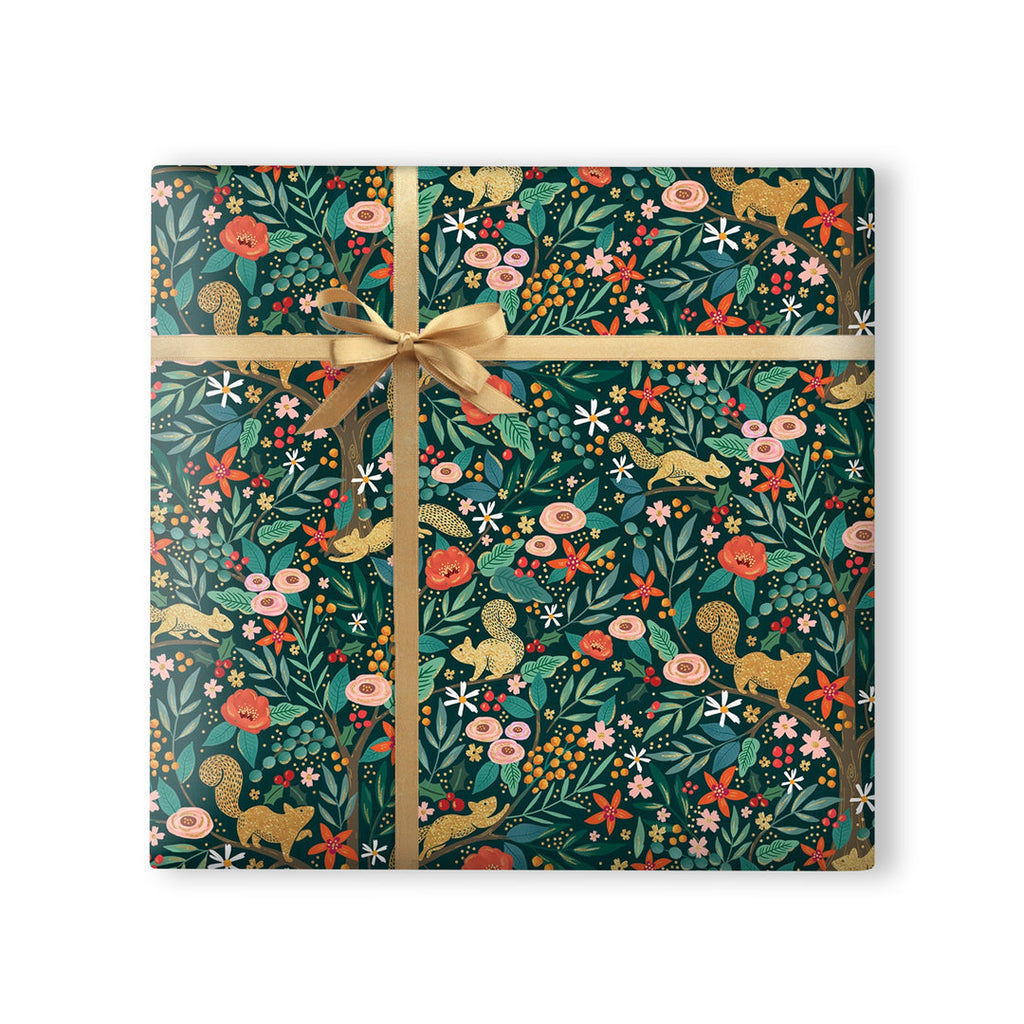 Whistlefish Animals Among Flora Wrapping Paper