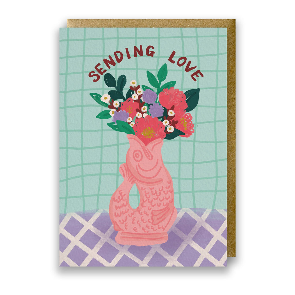 Jessie Maeve Gluggle Jug Sending Love Card - Pink