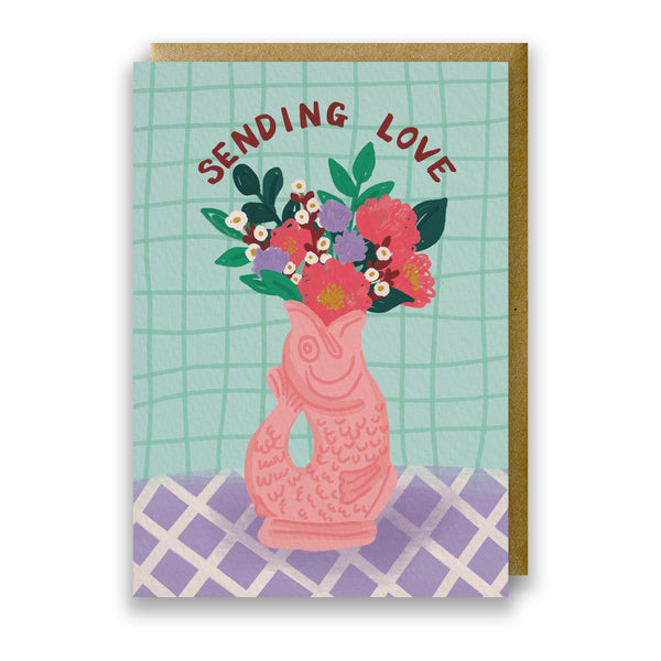 Jessie Maeve Gluggle Jug Sending Love Card - Pink