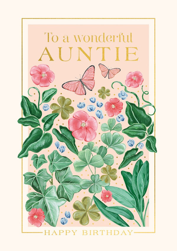 The Art File Auntie Floral Birthday Card