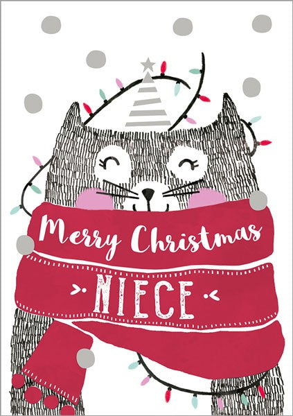 The Art File Niece Cat Christmas Card