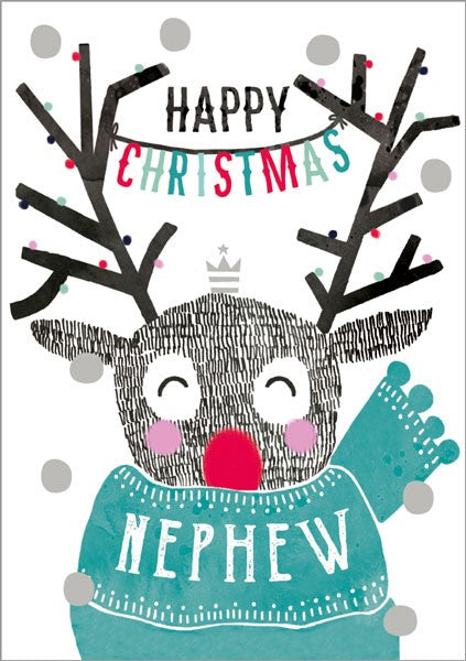 The Art File Nephew Reindeer Christmas Card
