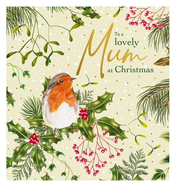 The Art File Lovely Mum Robin Christmas Card