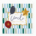 Birthday card for uncle with colorful balloons and stripes