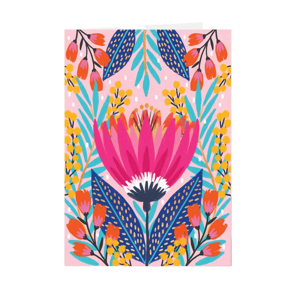 The London Stuido Arty Bright Floral Birthday Card