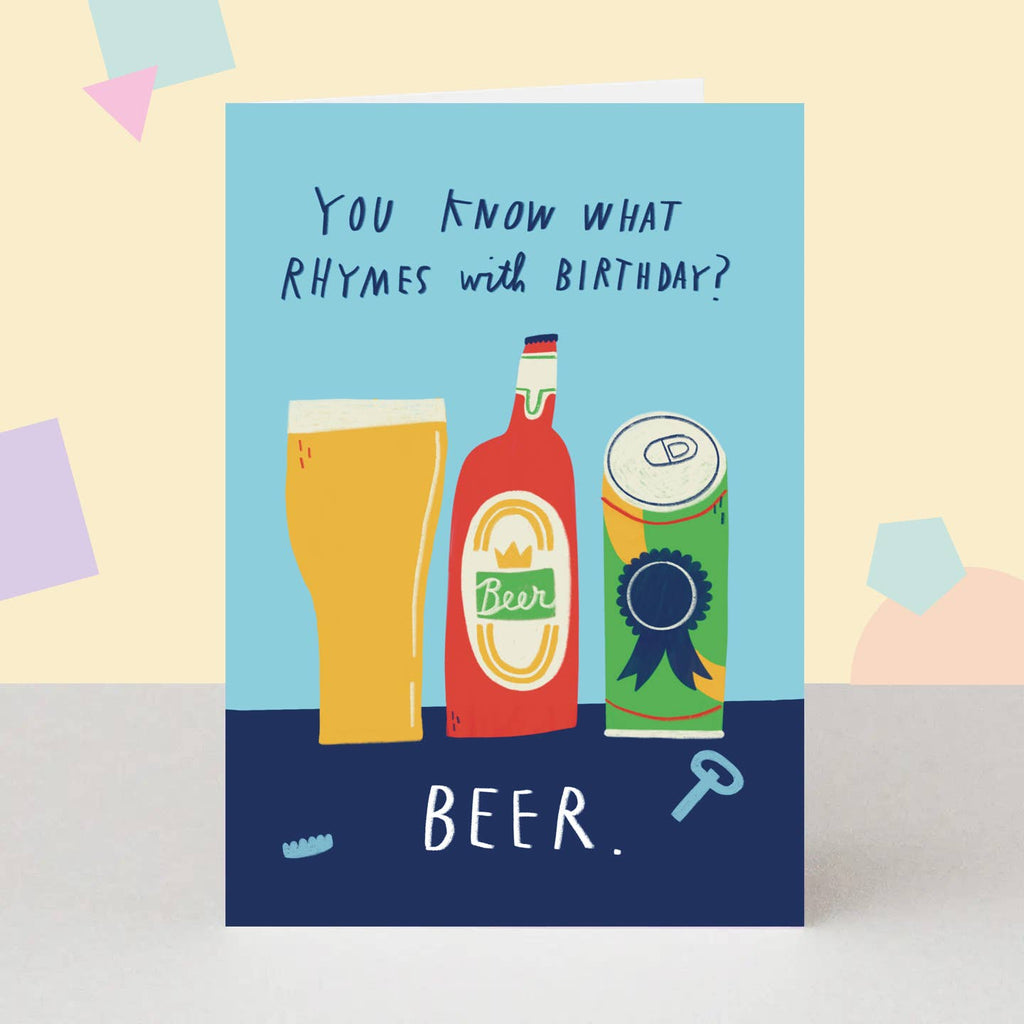 The London Studio Funny Beer Rhymes Birthday Card