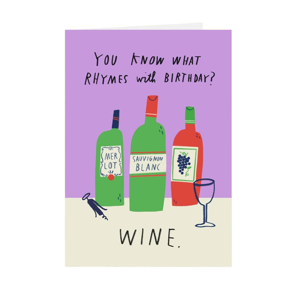 The London Studio Funny Wine Rhymes Birthday Card