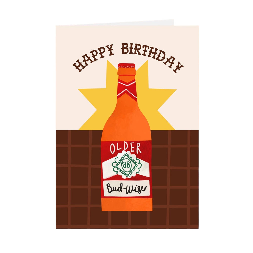 The London Studio Older Bud-Wiser Birthday Card