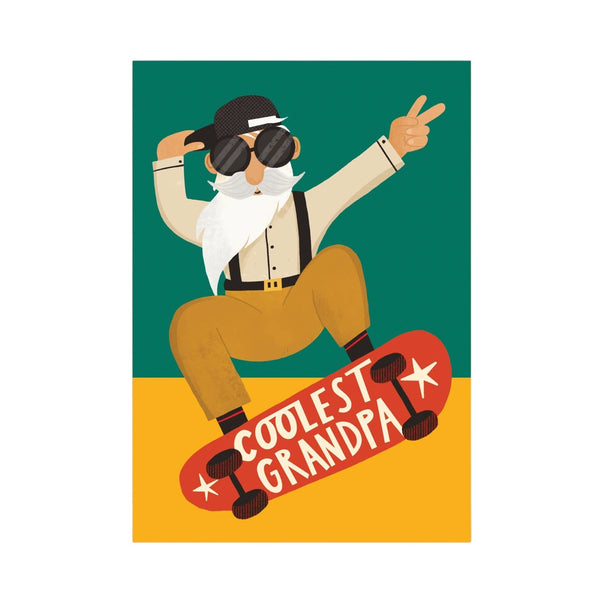 The London Stuido Skateboarding Grandpa Birthday Card