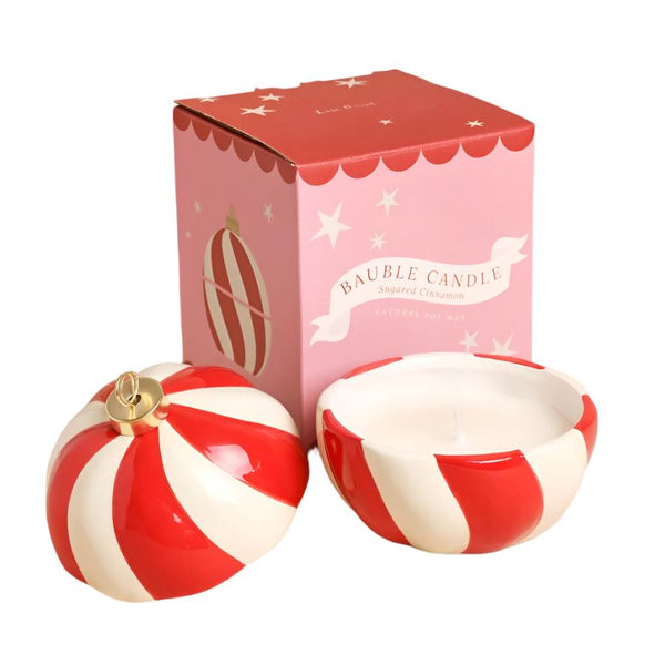 Lisa Angel Red Candy Cane Stripe Cinnamon Bauble Candle