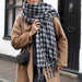 Lisa Angel Charcoal Houndstooth Winter Scarf