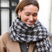 Lisa Angel Charcoal Houndstooth Winter Scarf