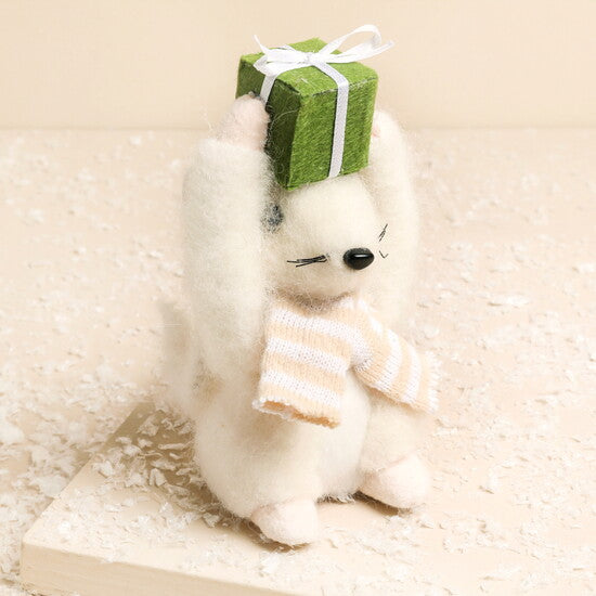 Lisa Angel Christmas Present Felt Mouse Decoration