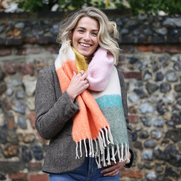 Lisa Angel Colourful Block Winter Scarf