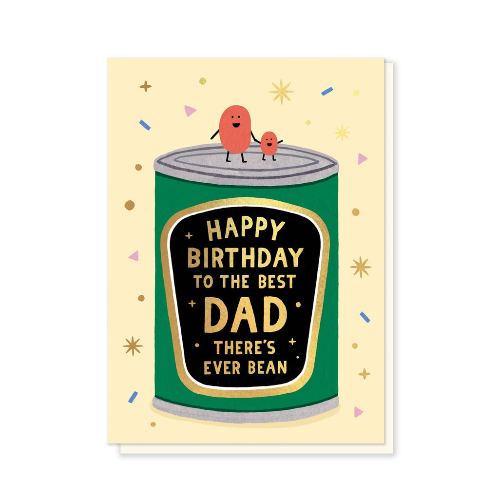Stormy Knight Beans Dad Birthday Card Luxury Gold Foil Baked Beans