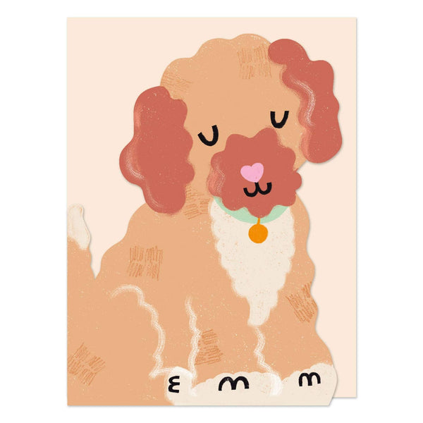 Raspberry Blossom Cockapoo Puppy Greetings Card