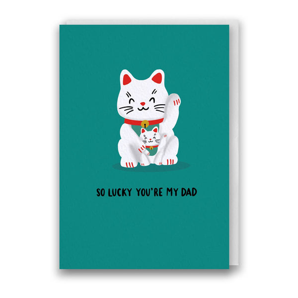 Jessie Maeve Lucky Cat Father's Day Card