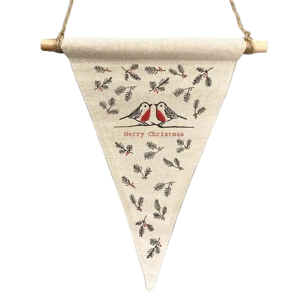 East of India Triangle Pennant - Christmas Robins