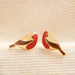 Lisa Angel Enamel Robin Stud Earrings in Gold