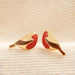 Lisa Angel Enamel Robin Stud Earrings in Gold