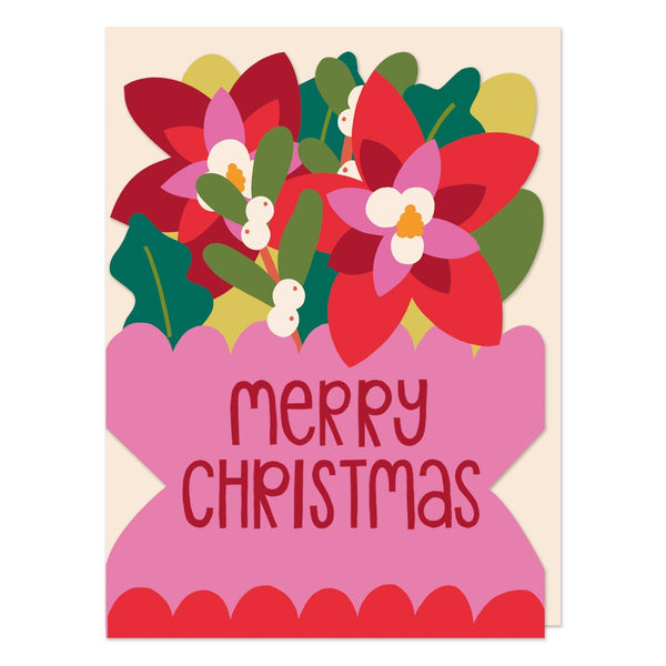 Raspberry Blossom Merry Christmas Poinsettia