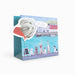 Greeting card with a design of dogs by a waterfront scene