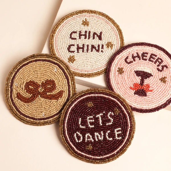 Lisa Angel Set of 4 Beaded Party Coasters