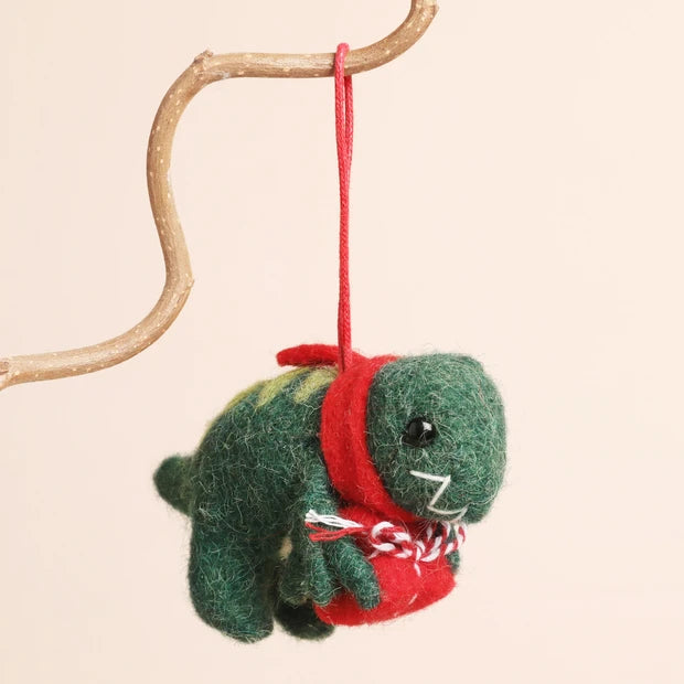 Lisa Angel Felt Festive Dinosaur Hanging Decoration