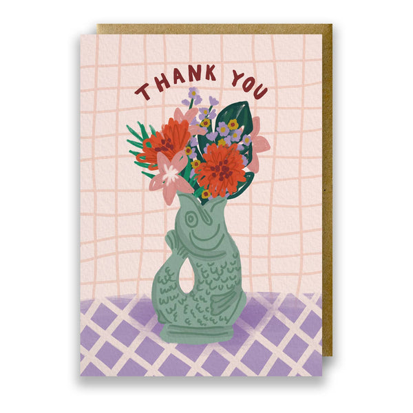 Jessie Maeve Gluggle Jug Thank You Card - Sage
