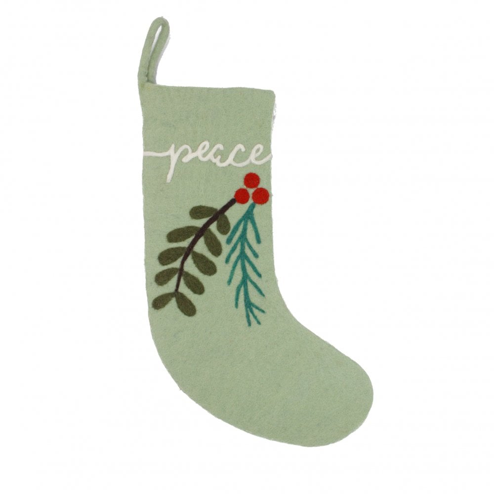 Fiona Walker Peace Christmas Stocking - Green