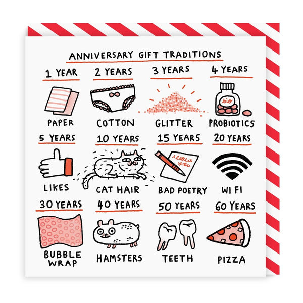 Ohh Deer Anniversary Gift Traditions Square Greeting Card