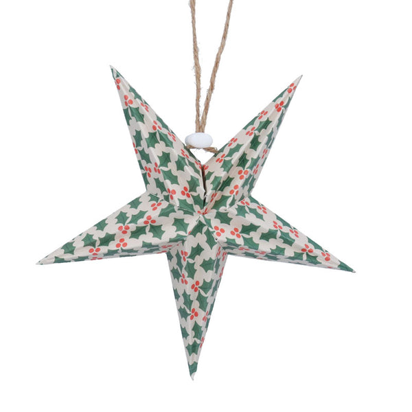 Gisela Graham Holly Pattern Paper Star