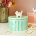 Lisa Angel Green Oval Ceramic Cat Trinket Pot