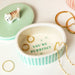 Lisa Angel Green Oval Ceramic Cat Trinket Pot