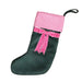 Lisa Angel Green and Pink Velvet Bow Stocking
