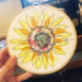Summer Selvage Sunflower Embroidery Art Card