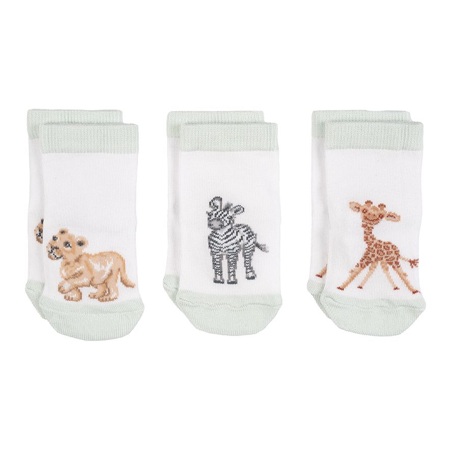 Wrendale 'Little Savannah' African Animal Baby Socks - 0-6 Months