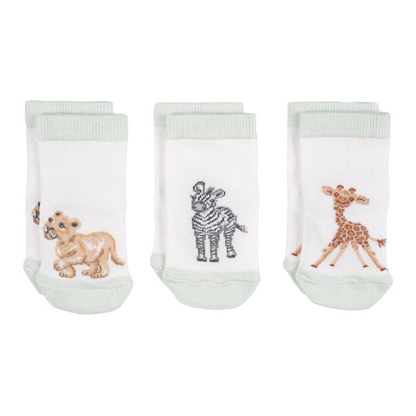 Wrendale 'Little Savannah' African Animal Baby Socks - 0-6 Months