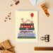Mrs Best Paper Co. Stormy Knight birthday card featuring a cute worm on a book stack with gold foil details.