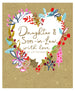 Mrs Best Paper Co. Christmas card for Daughter and Son-in-Law with hand-painted floral heart and gold foil details.