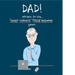 Mrs Best Paper Co. humorous birthday card for Dad featuring an illustration of a man struggling with a laptop