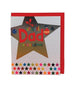 Mrs Best Paper Co. Christmas card for Dad with a large gold foil star, embossed texture, and colourful star border.