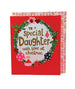 Mrs Best Paper Co. Christmas card for a special daughter featuring a festive wreath, foil accents, and embossed detail