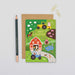 Mrs Best Paper Co. Mifkins Farm birthday card with gold foil details, featuring a vibrant rural scene and animals.