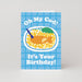 Mrs Best Paper Co. birthday card featuring a fish and chips illustration with the pun Oh My Cod It's Your Birthday