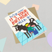 Mrs Best Paper Co. funny birthday card featuring a cow and a person milking with the text Holy Cow It's Your Birthday