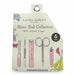Mrs Best Paper Co. Laura Ashley 6-piece manicure and pedicure set with pink tools and floral travel case packaging